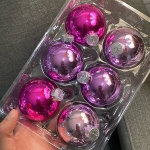 🌼 Chrome color Christmas Tree ornaments set of 6